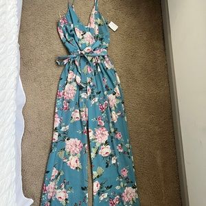 Charlotte Russe Floral Jumpsuit - Small